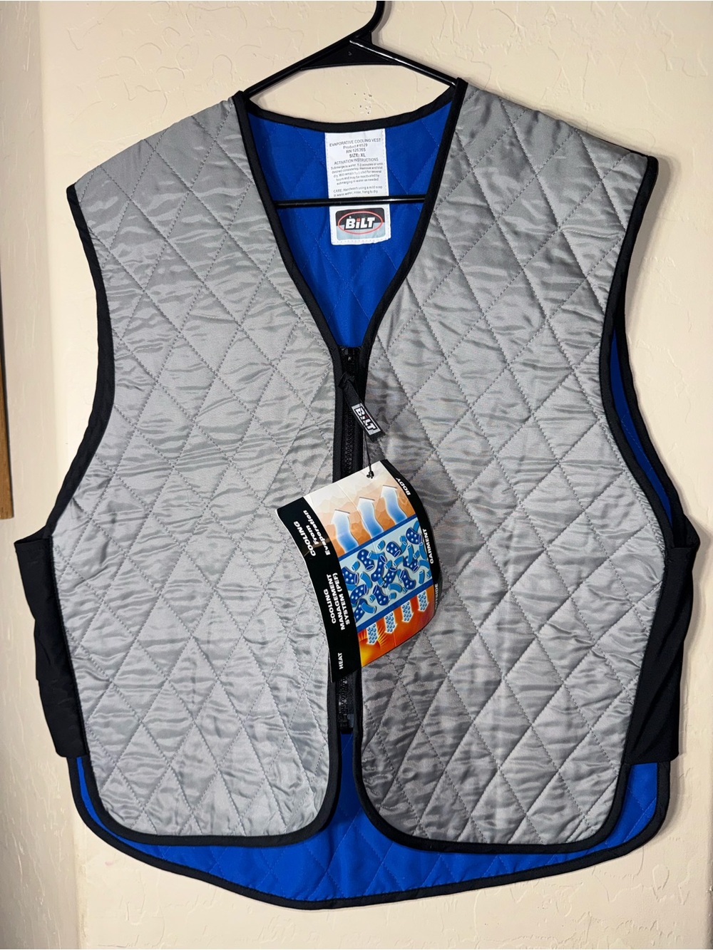 BILT Evaporative Cooling Vest Gray Blue Motorcycle Riding Work Vest XL NWT